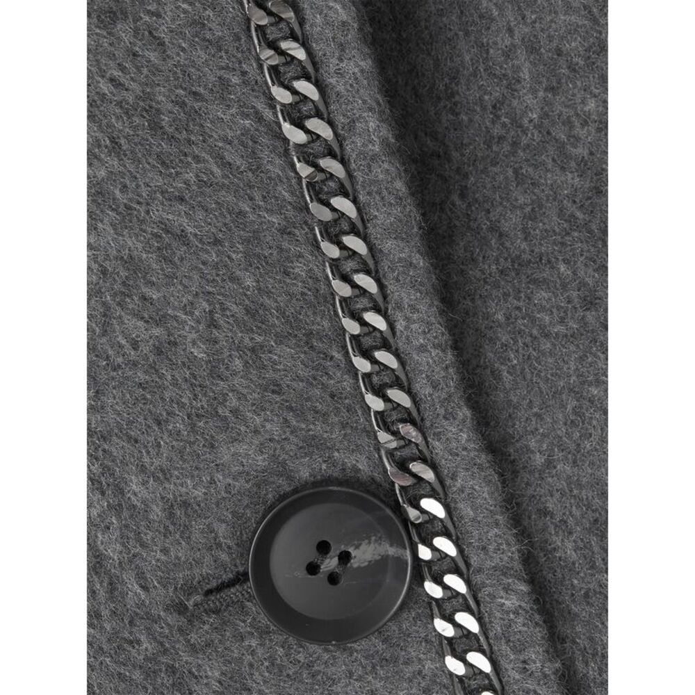 Kobi Halperin Womens Lyra Chain-Trim Double-Breasted Coat Medium Grey - NWT $798 - Picture 8 of 9